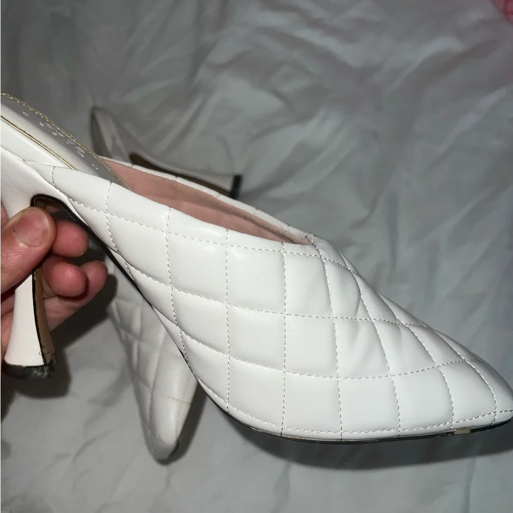 White ASOS design heels